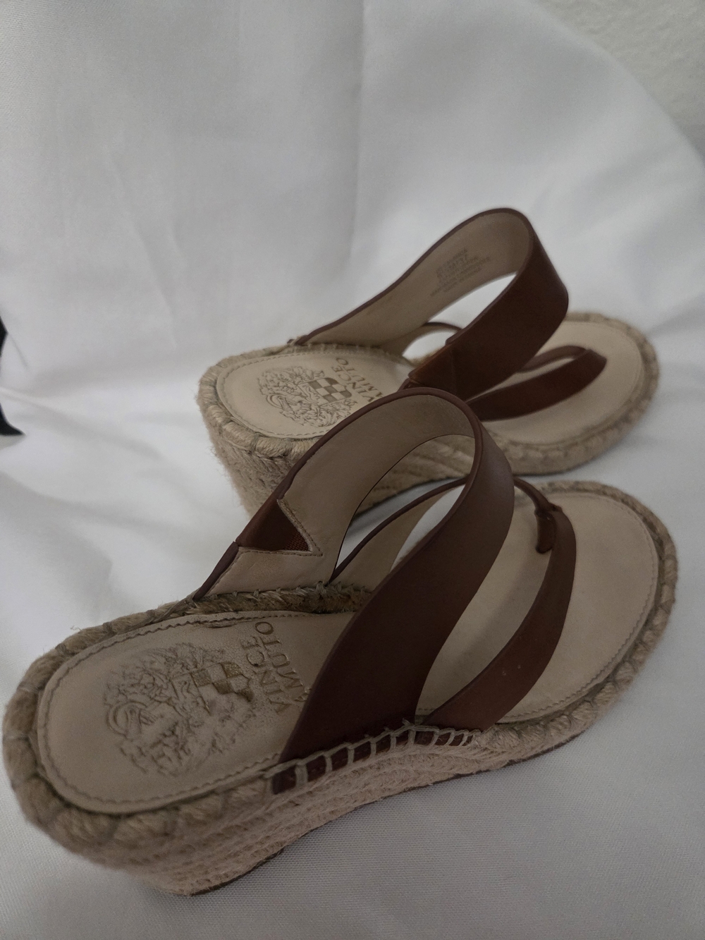 Vince Camuto Women's Brown Leather Slide Sandals - Picture 6 of 7